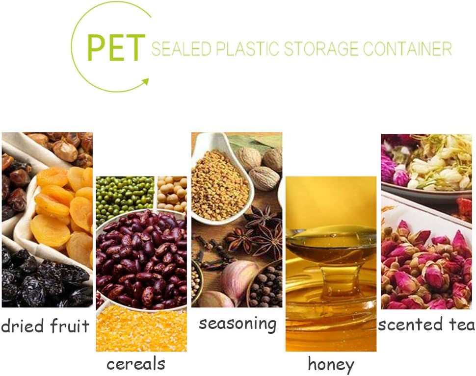 15 Pack 6oz Clear Plastic Jars with Wide Mouth - Airtight Food Storage Containers for Dry Food, Spices, Honey & More | Perfect for Kitchen, Pantry & DIY Organizing