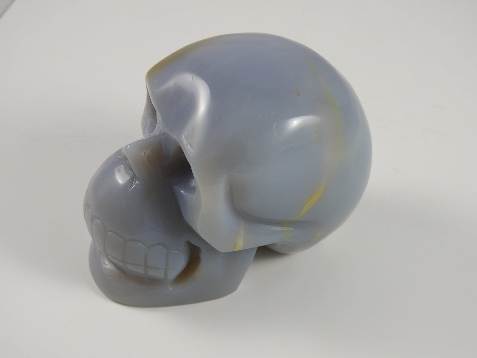 Banded Agate Crystal Skull - Natural Healing Stone for Meditation & Decor | Unique Home Office Display, Spiritual Gift & Energy Healing Tool