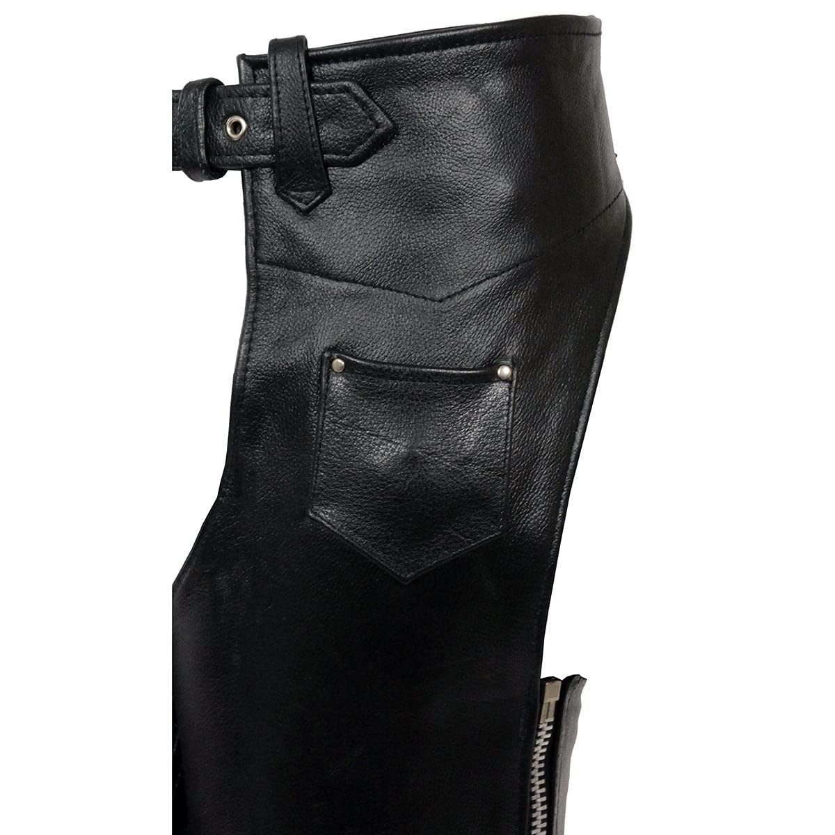 Milwaukee Leather SH2013 Kids Unisex Black Classic Leather Chaps - 3X-Large | Durable Motorcycle Riding Gear for Boys & Girls | Perfect for Bike Rides, Rodeos & Outdoor Adventures