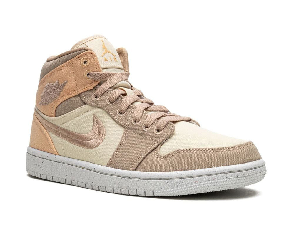 Nike Women's Air Jordan 1 Mid SE Sneakers - Brown/Sail/Desert Colorway - Casual & Athletic Shoes for Running, Gym, and Streetwear Fashion