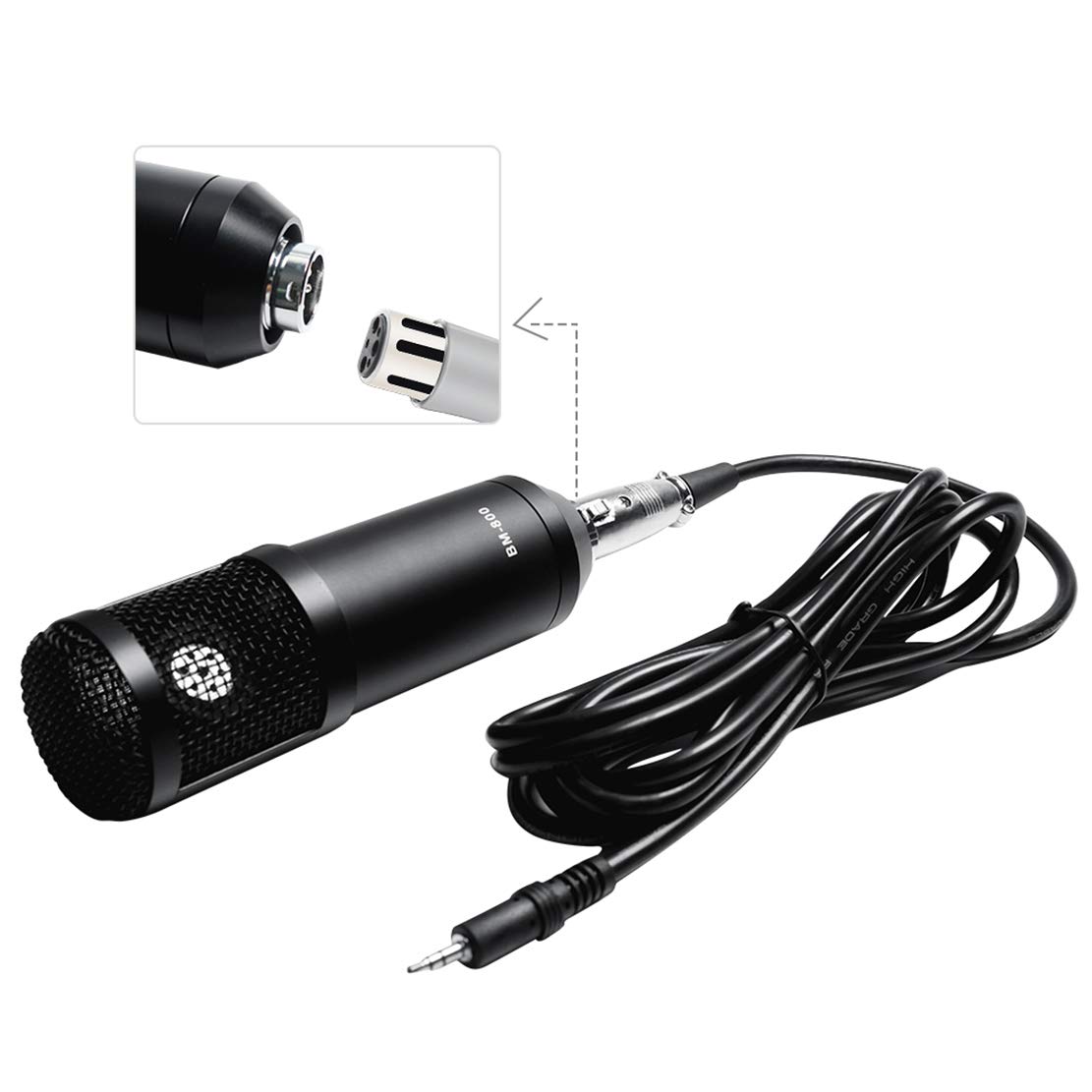 Professional BM 800 Condenser Microphone Kit - 3.5mm Wired Recording Mic for PC, Laptop, Studio, Podcasting & Karaoke - Perfect for Streaming, Gaming, Voice Overs & Home Recording
