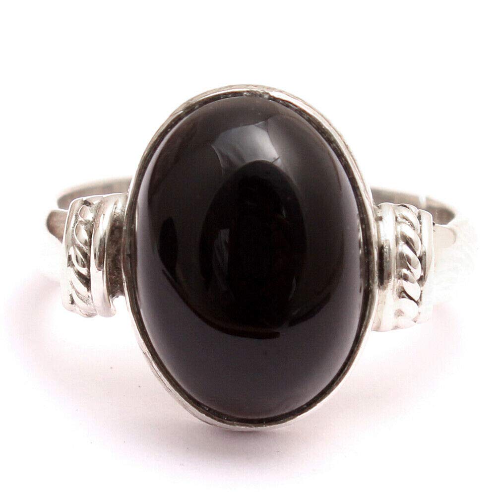 Black Onyx 925 Sterling Silver Rings for Women | Elegant Oval Gemstone Bridesmaid Rings | Stackable Bezel Set Handmade Jewelry | Perfect for Weddings, Parties & Everyday Wear