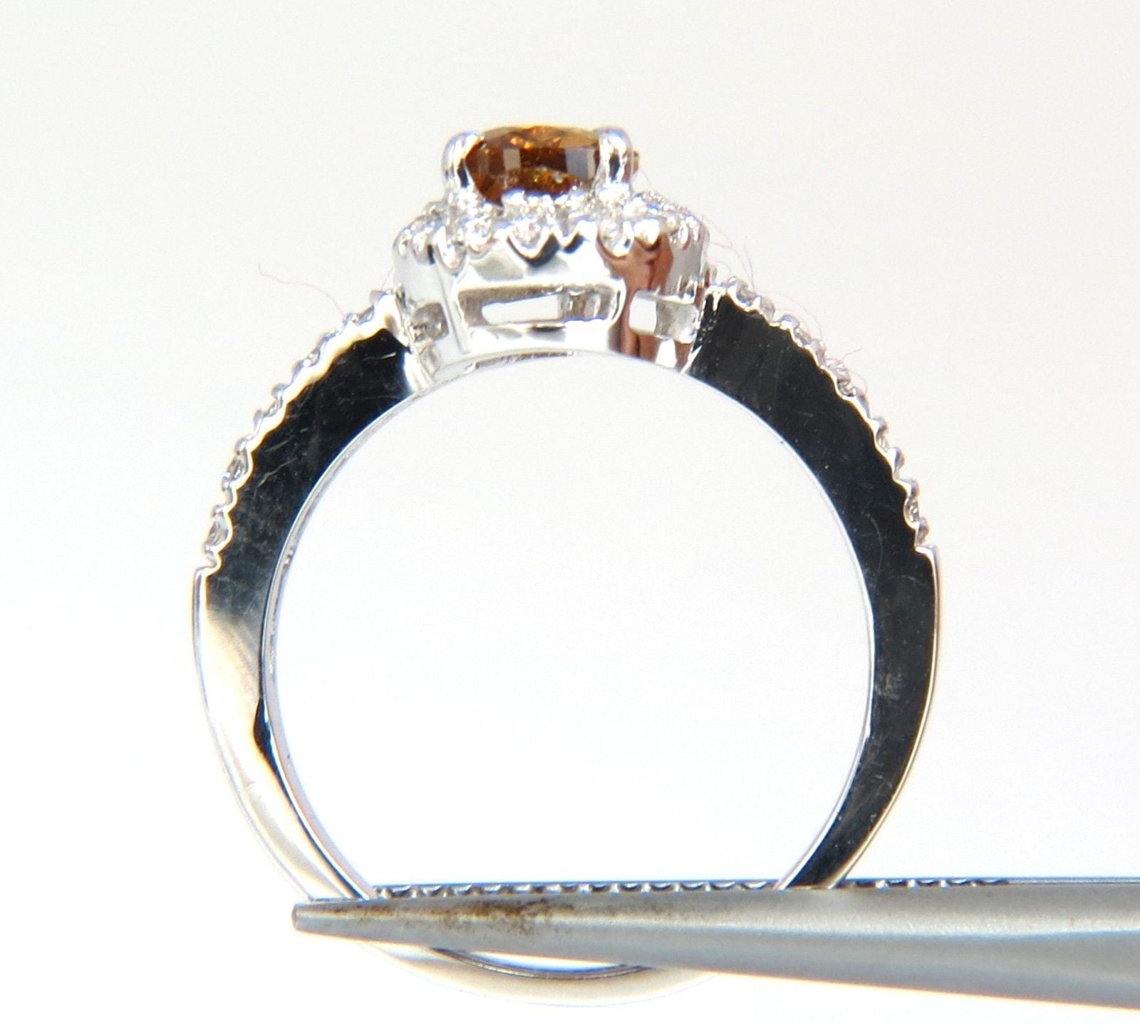 1.60ct Natural Fancy Yellow Brown Diamond Halo Ring in 14K Gold - Elegant Engagement, Wedding & Anniversary Jewelry Gift