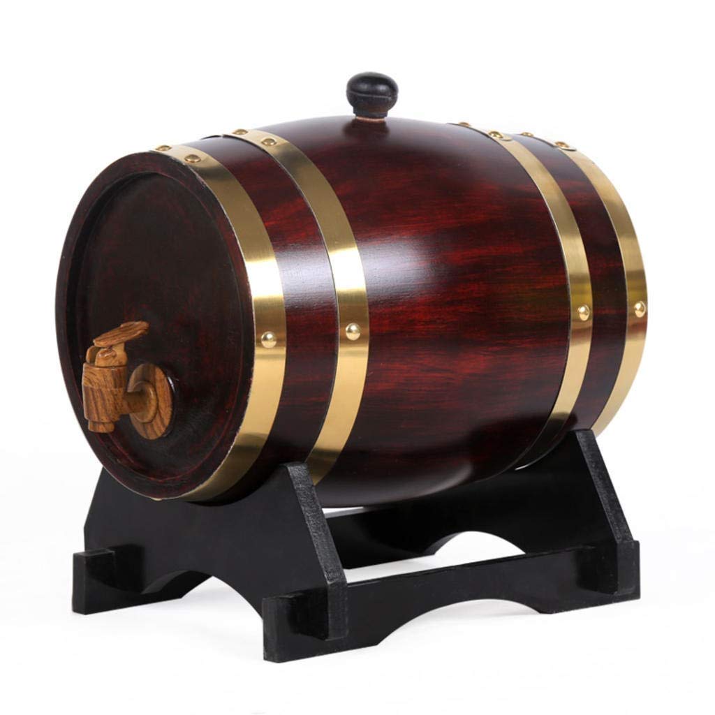 Vintage Oak Wooden Barrel Alcohol Dispenser - 10L & 20L Capacity for Wine, Whiskey, Beer & Vinegar - Rustic Home Bar Decor with Wooden Shelf Storage - Perfect for Parties, Restaurants & Wine Cellars