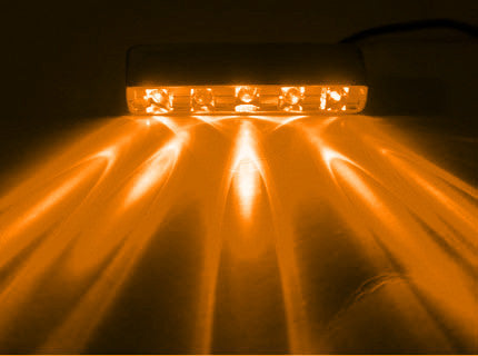 5 LED Amber Laser Light with 12V 4 Pin Plug - High Visibility Emergency Warning Light for Trucks, Cars, and Emergency Vehicles