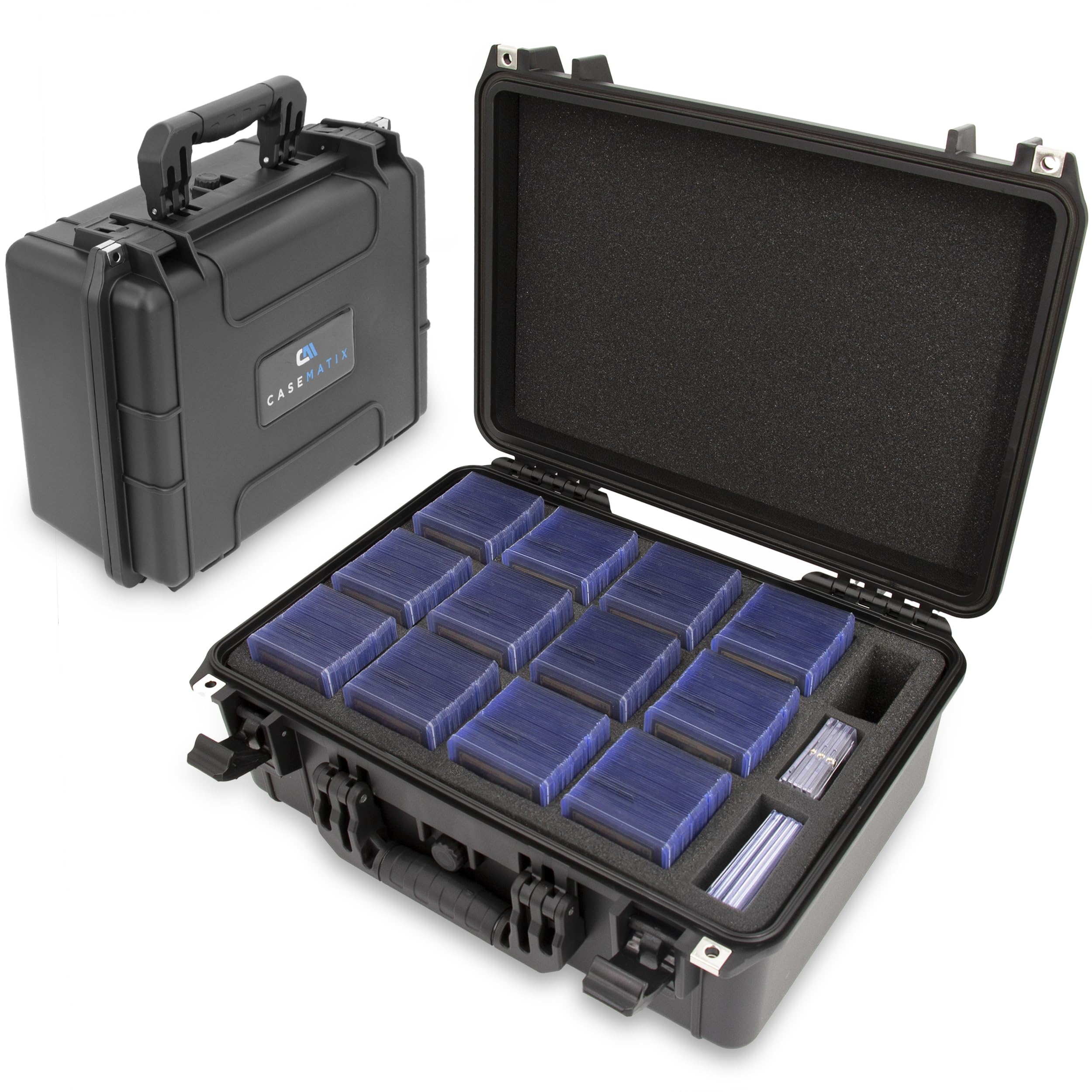 CASEMATIX Waterproof Top Loader Trading Card Storage Case - Holds 520 3