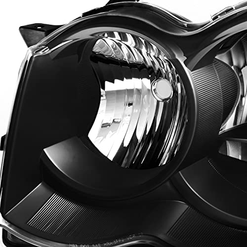 AKKON Black Halogen Headlights Replacement Set for Jeep Grand Cherokee - Driver & Passenger Side | Durable & Bright Lighting for Night Driving, Off-Road Adventures & Daily Commutes