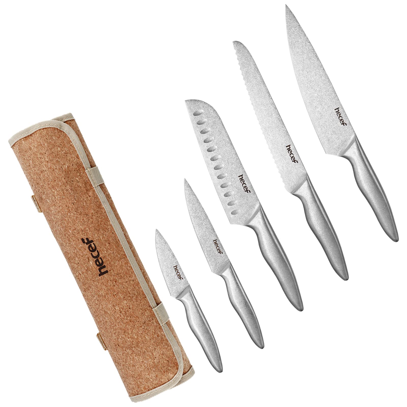 Premium German Stainless Steel Kitchen Knife Set with Cloth Roll Bag - High Carbon Steel Blades, Ergonomic Handles & Protective Sheaths - Professional Chef Knives for Cooking, Slicing, Dicing & Food Prep - Perfect for Home Kitchens, Restaurants & Culinary Gifts