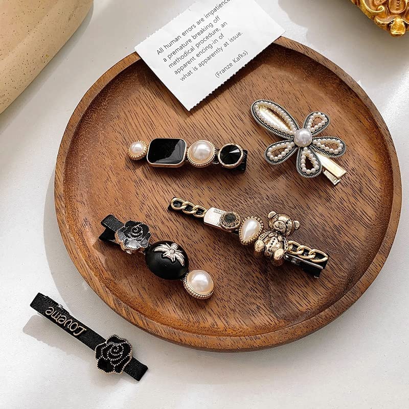 ASSU Korean Style Hair Clips - Elegant Pearl Rhinestone Metal Hairpins for Women & Girls (Pack of 5) | Perfect for Weddings, Parties & Daily Styling