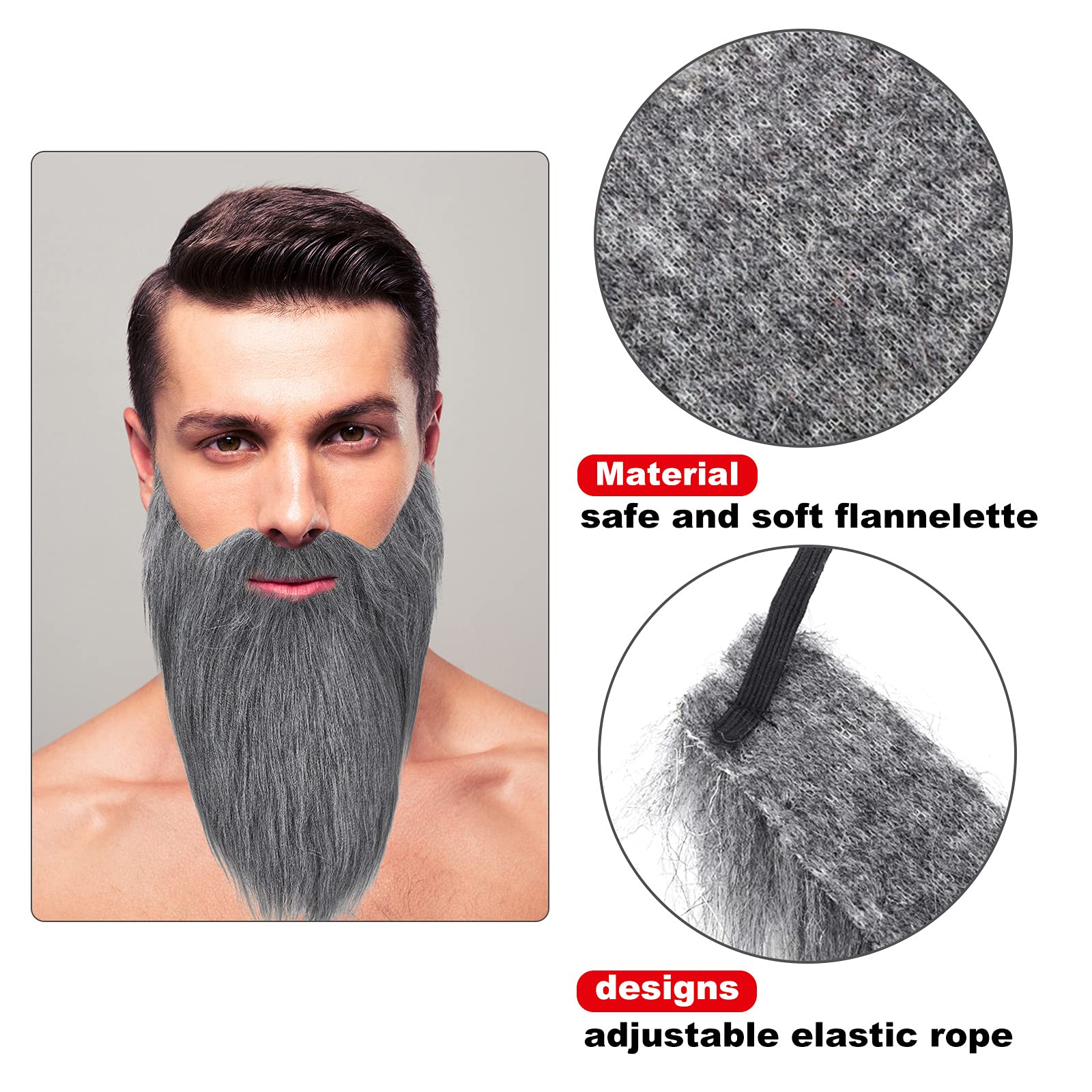 16 Pieces Fake Mustache & Beard Set - Adjustable Elastic Rope Costume Accessories for Halloween, Cosplay & Party - Funny Mustache & Whiskers for Men & Women - Perfect for Costume Parties, Themed Events & Dress-Up Fun