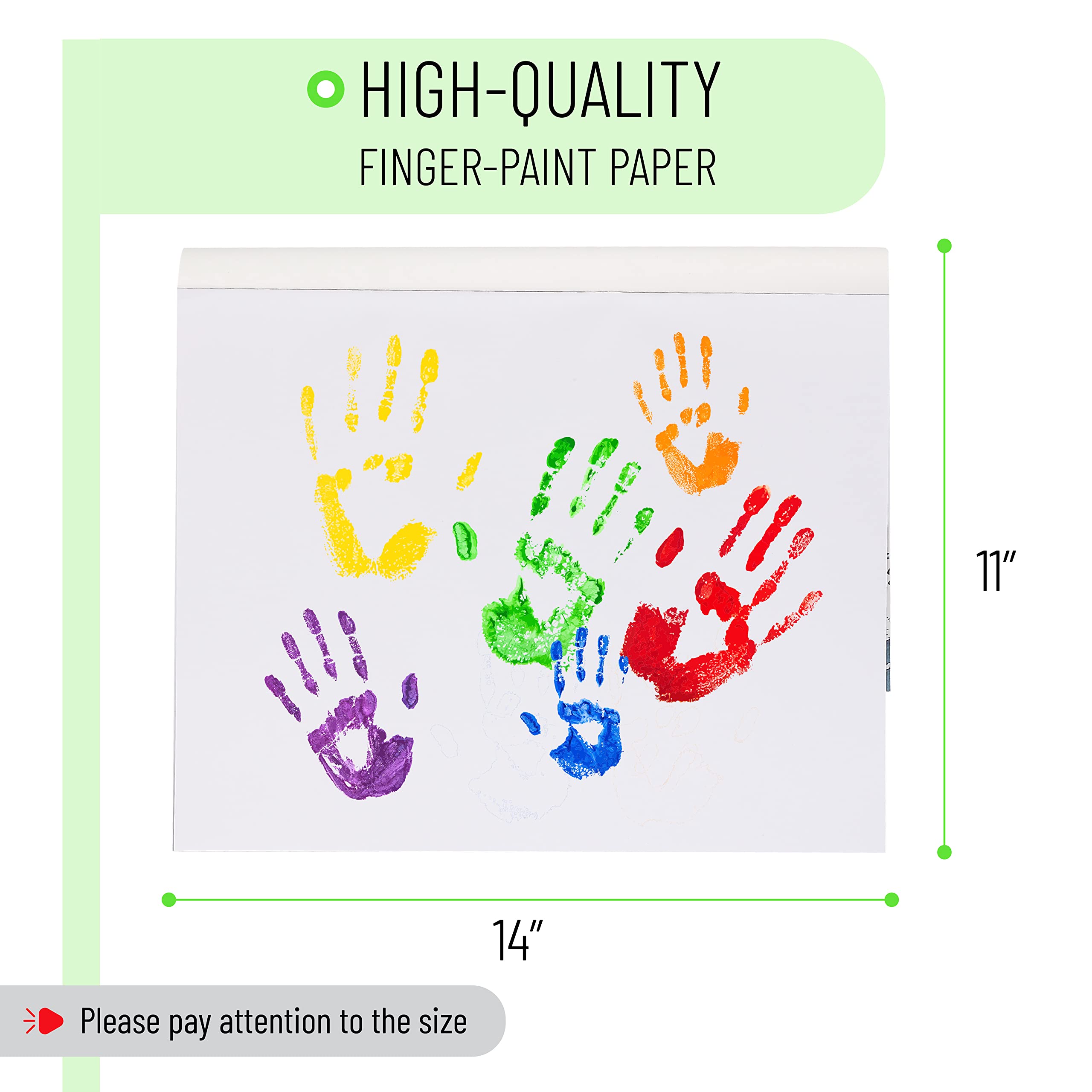 Mr. Pen Finger Paint Paper for Kids & Toddlers, 11 x 14 Inches, 22 Sheets - Non-Toxic Art Paper for Creative Painting, Classroom & Home Activities, Mess-Free Fun for Children's Art Projects