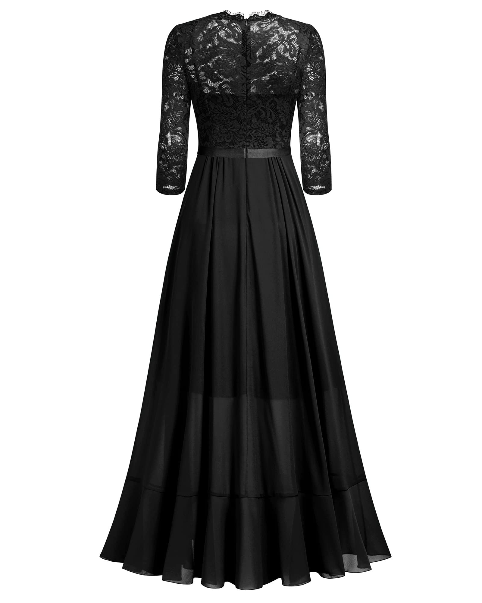 Elegant Floral Lace Ruffle Bridesmaid Maxi Dress for Women - Perfect for Weddings, Parties & Formal Occasions