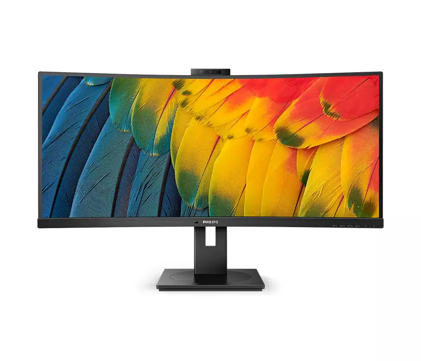 Philips 34B1U5600CH 34-Inch Curved UWQHD 120Hz Monitor with Built-in Webcam, USB-C Dock - Perfect for Home Office, Gaming & Video Conferencing