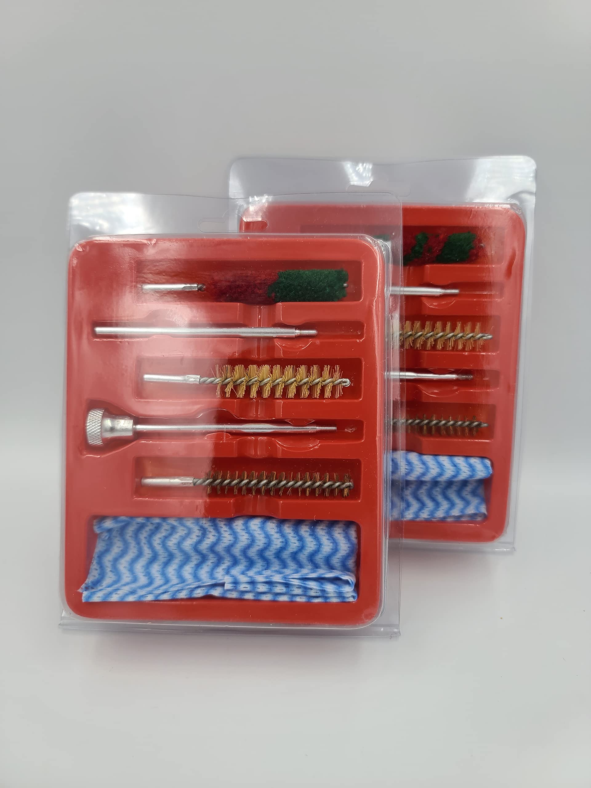 Premium Gun Cleaning Kit - 2 Pack with 3 Brushes & Microfiber Cloth for Rifle, Pistol & Shotgun Maintenance | Perfect for Hunting, Shooting Range & Firearm Care