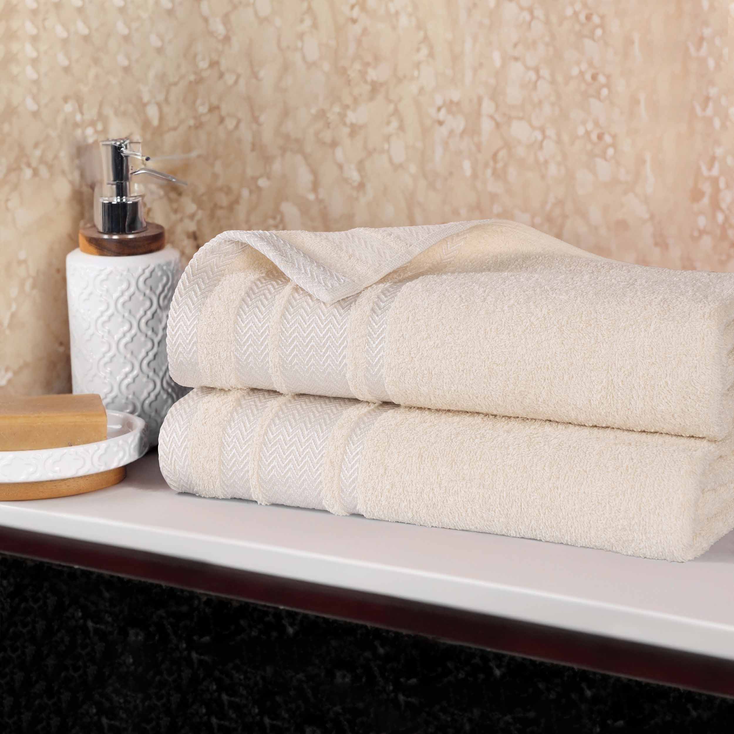Premium 100% Cotton Soft Medium Weight Bath Towel Set of 2 - Ultra Absorbent Luxury Bath Sheets for Spa, Hotel & Home Use