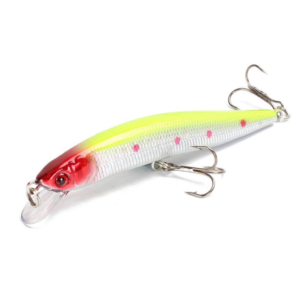 JuHe 3D Eyes Fishing Lure - Realistic Minnow Crankbait with Treble Hooks - Floating Hard Bait for Bass, Trout & Freshwater Fishing - Perfect for Lake, River & Saltwater Angling