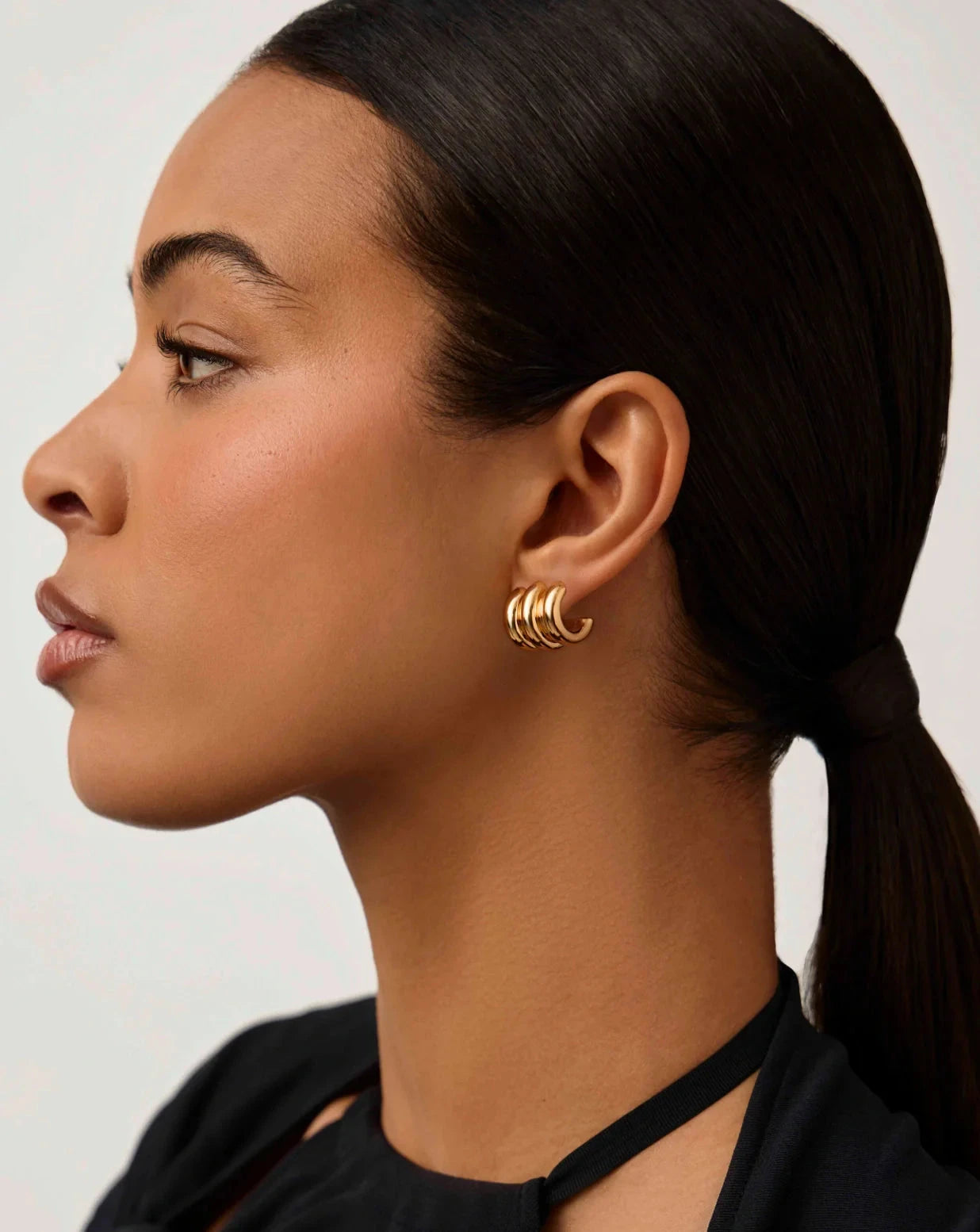 Chubby Triple Small Hoop Earrings for Women - 18k Gold Plated Dainty Earrings | Perfect for Everyday Wear, Date Night & Gift Giving