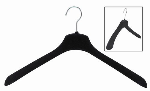 SlimLine Wide Shoulder Black Coat Hangers - Heavy Duty Clothes Hangers for Suits, Jackets & Coats - Space Saving Closet Organizer for Men & Women - Perfect for Dry Cleaning & Wardrobe Storage