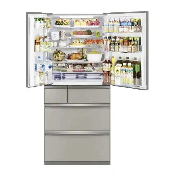 Mitsubishi Electric 700L Multi-Drawer Refrigerator in Argent Silver - Energy Efficient Large Capacity Fridge for Modern Kitchen & Open Plan Living Spaces