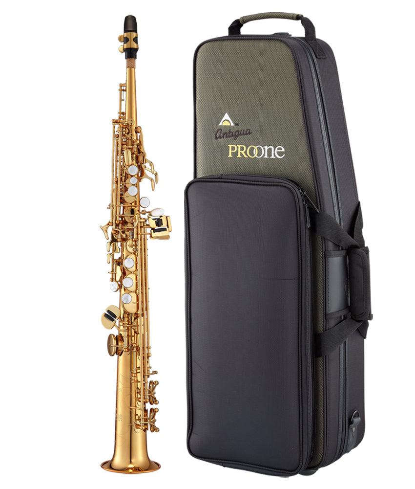 Antigua Winds ProOne SS6200 Bb Professional Soprano Saxophone - Vintage Lacquer Finish | Perfect for Jazz, Studio Recording & Live Performances