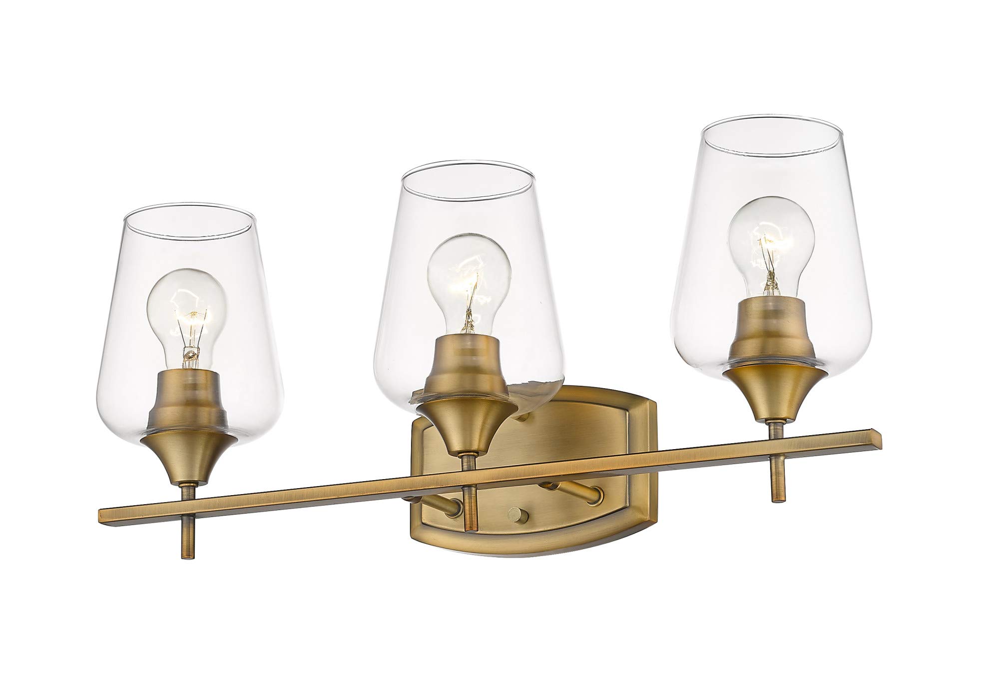 Z-Lite 3 Light Bathroom Vanity Fixture 473-3V-CH with Clear Glass Shades - Perfect for Modern Bathroom Lighting and Makeup Vanity Areas