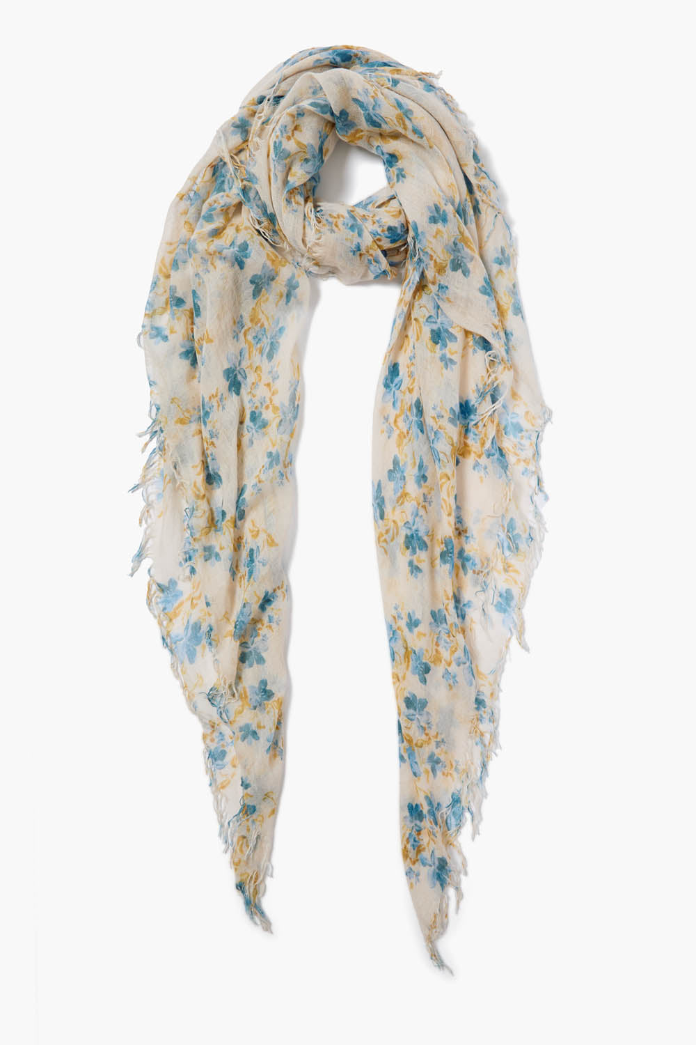 Luxury Cashmere and Silk Scarf - Lagoon Floral Print Wrap - Elegant Women's Fashion Accessory for Office, Travel, and Special Occasions