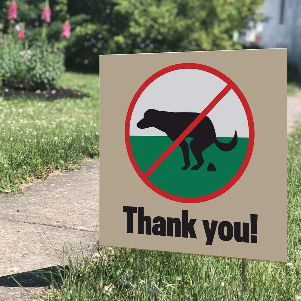 Vispronet No Dog Poop Yard Sign – 8x8 Inch Double-Sided Weatherproof Lawn Sign with Metal Stake – Perfect for Parks, Trails, Playgrounds, Neighborhoods & Backyards – Keep Your Yard Clean & Pet-Friendly