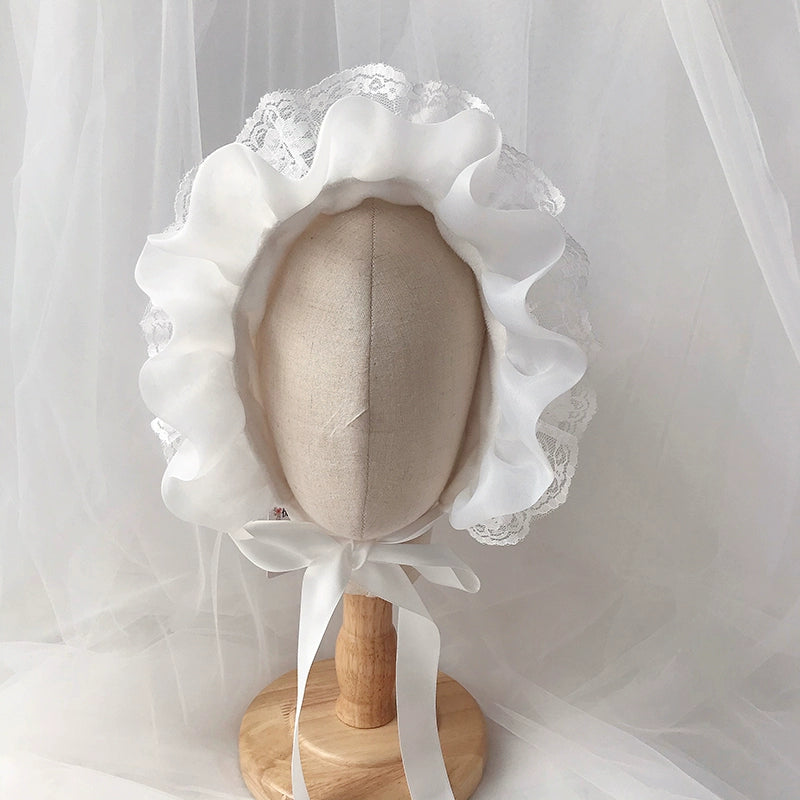 Adorable White Sun Hat for Baby Girls - Princess Birthday Hat for Outdoor & Photoshoot