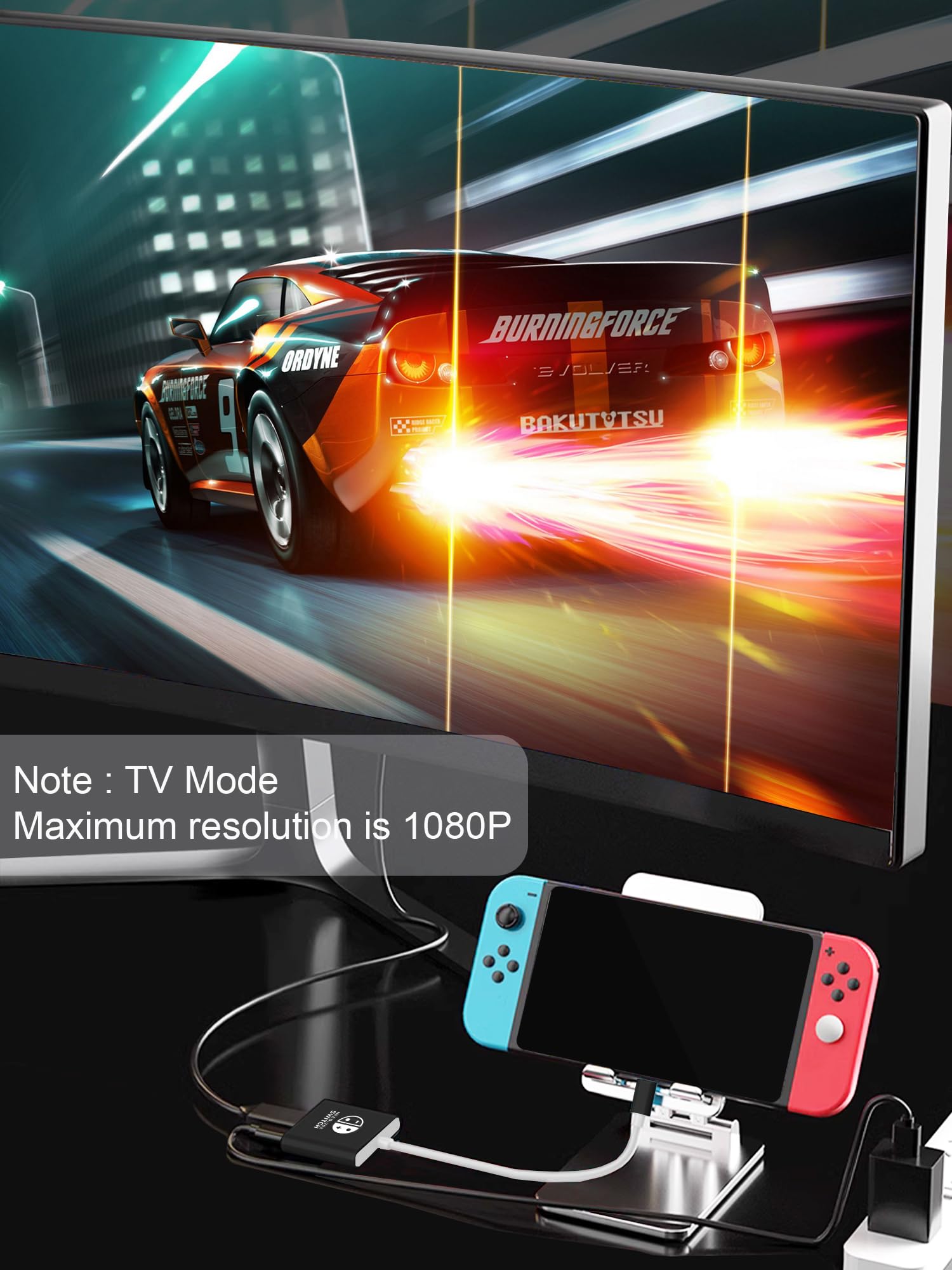 Nintendo Switch & OLED Dock - Portable TV Docking Station with USB C to HDMI Adapter for Steam Deck, MacBook & Laptop | Travel-Friendly Switch Base Accessories | Perfect for Gaming at Home or On-The-Go (Black)