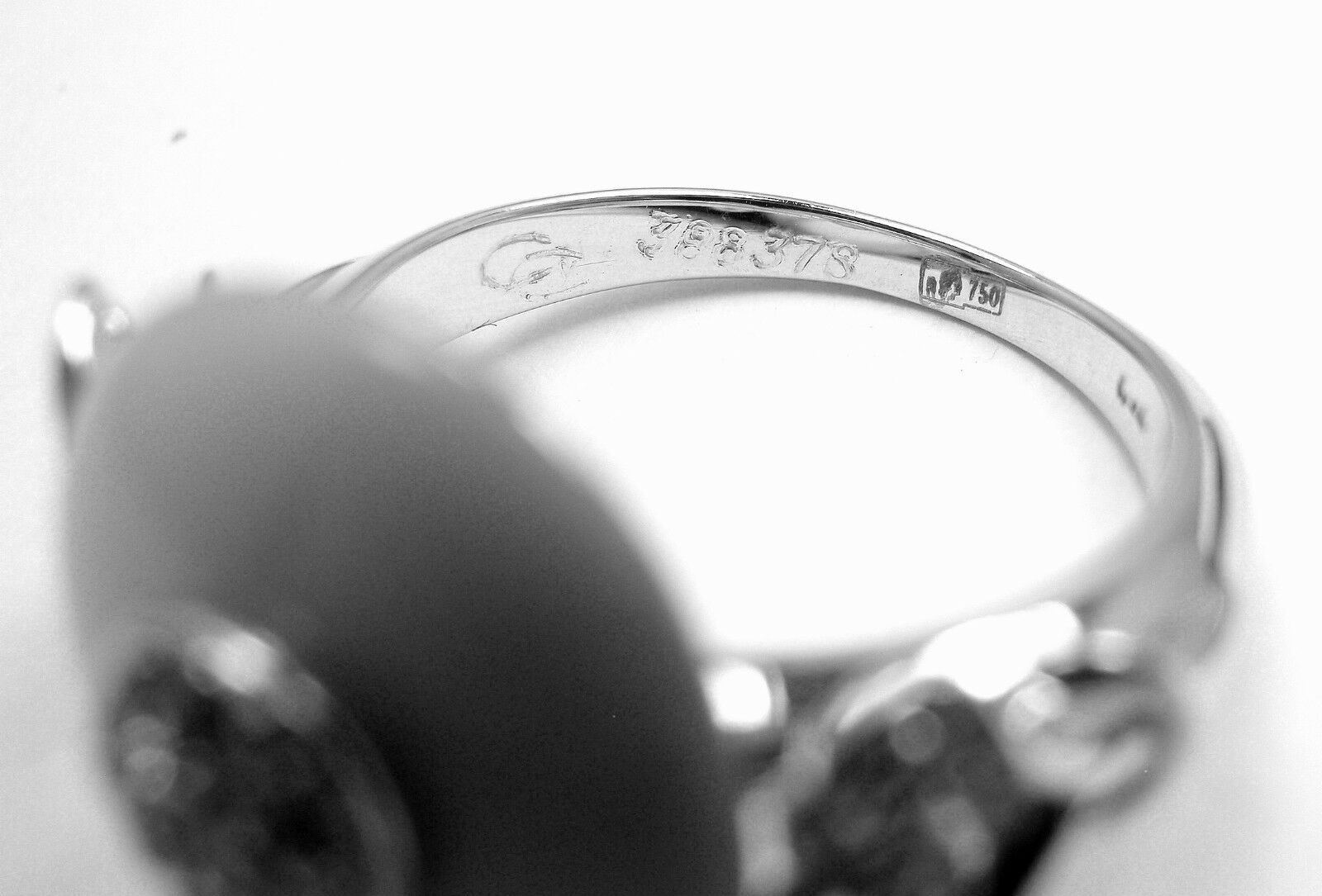 Authentic Carrera Y Carrera 18k White Gold Ginkgo Leaf Diamond & Kogolong Ring for Women - Luxury Statement Jewelry for Weddings, Anniversaries & Special Occasions