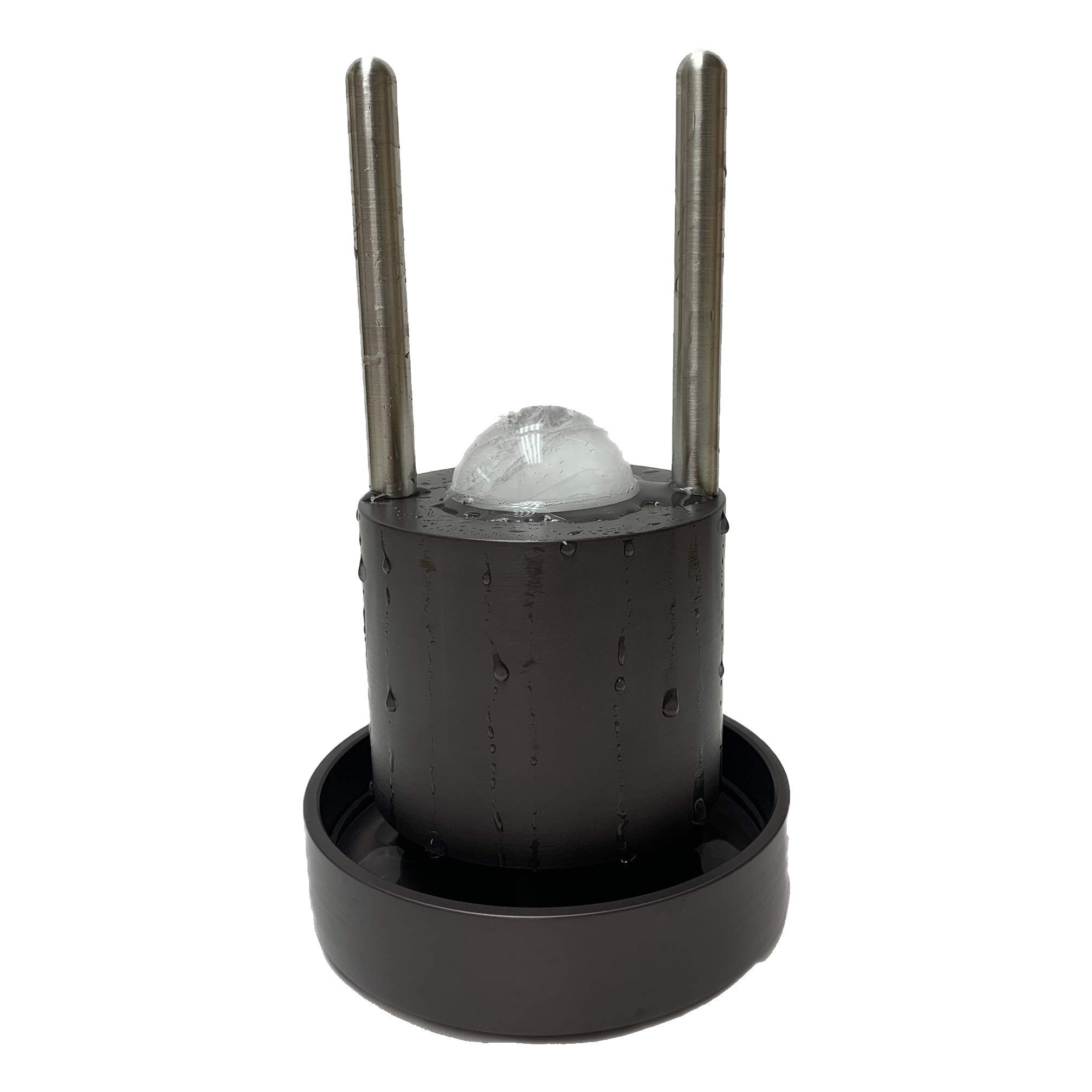 Beyond ICE JR2.0 2-Inch Ice Ball Press - Gun Metal Gray Whiskey Ice Ball Maker for Bourbon, Scotch & Cocktails - Perfect for Home Bars, Parties & Gifting