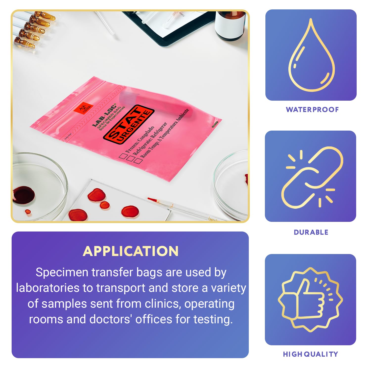 APQ 1000 Pack 6x9 Red Zipper Plastic Specimen Bags - 1.75 mil Low Density Polyethylene for Medical Use | Biohazard Symbol Removable | Ideal for Clinics, Hospitals & First Aid Kits