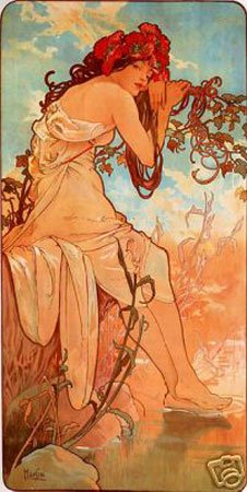Vintage Alphonse Mucha Art Nouveau Poster 12x18 Inch - Summer Themed Wall Decor for Home, Office & Studio - Perfect for Bohemian & Aesthetic Interior Design