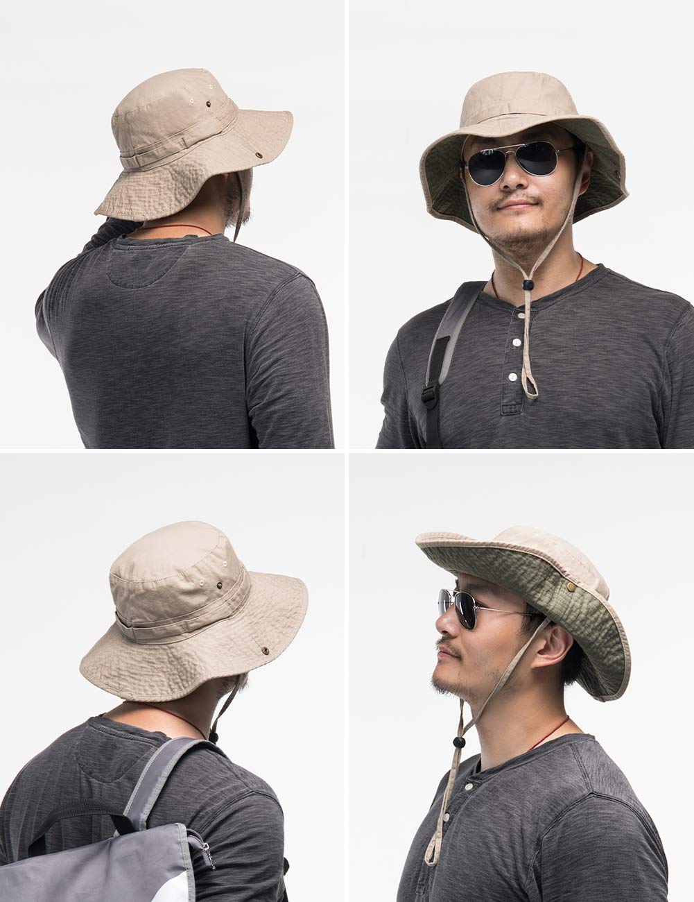 UV Protection Bucket Hat with Wide Brim - Sun Hat for Men & Women - Outdoor Boonie Hat for Fishing, Hiking, Safari & Beach Activities