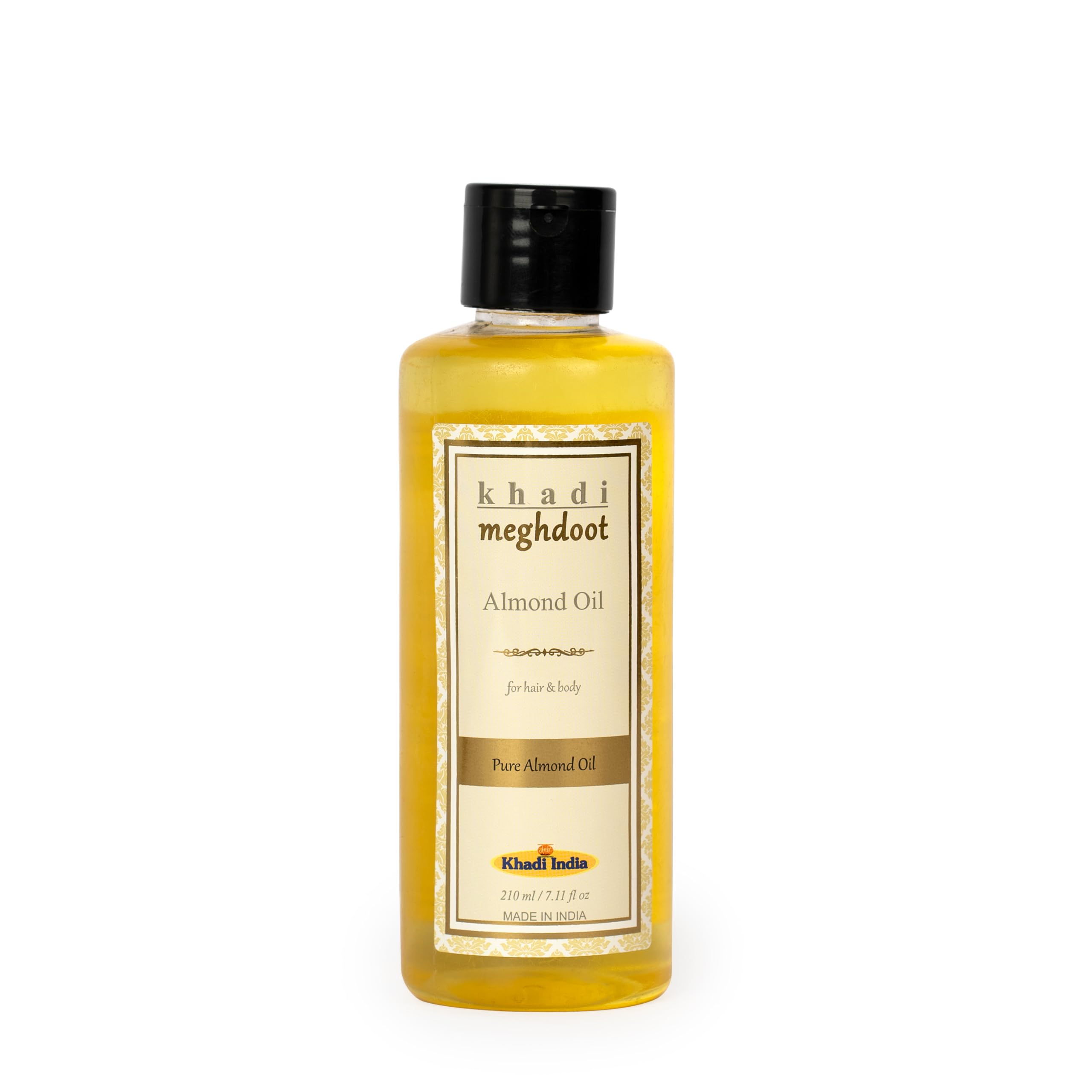 KHADI MEGHDOOT Almond Hair Oil with Neem Extract (210ml) - Natural Hair Growth Treatment for Dry, Damaged Hair - Perfect for Daily Nourishment & Scalp Care