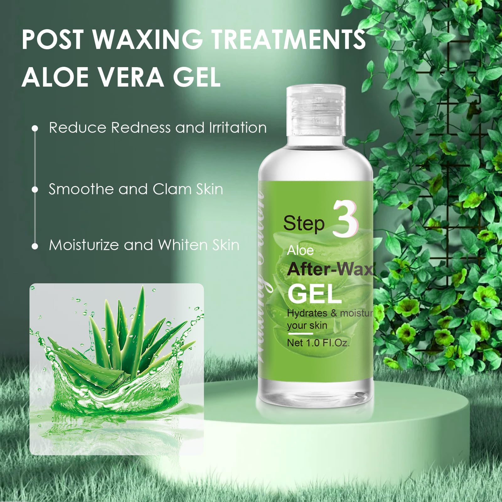 **After Waxing Cooling Gel - Travel Size Aloe Vera Gel for Soothing Skin, Sunburn Relief & Hydration - Unscented, Portable for Trips - 3 Pack (1.01 fl oz x 3) - Perfect for Post-Wax Care, Sunburn Recovery & Travel Skincare**