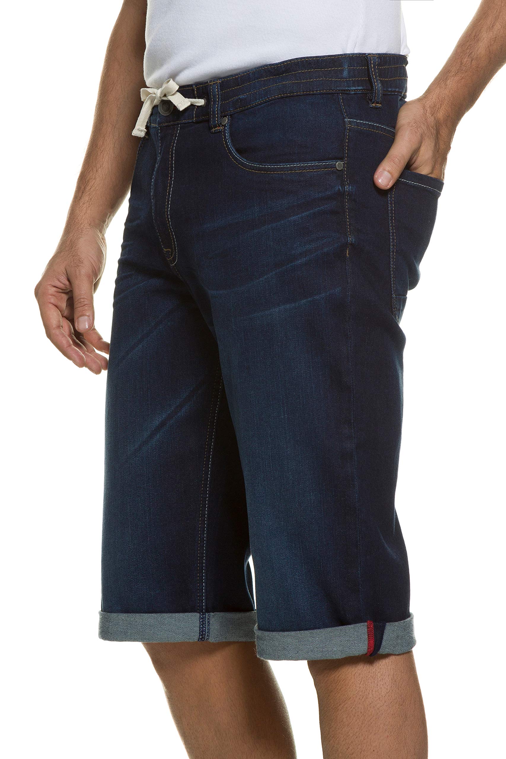 JP 1880 Men's Big & Tall Stretch Denim Jogger Bermuda Shorts - Blue (Size 42) | Comfortable Casual Wear for Summer & Outdoor Activities