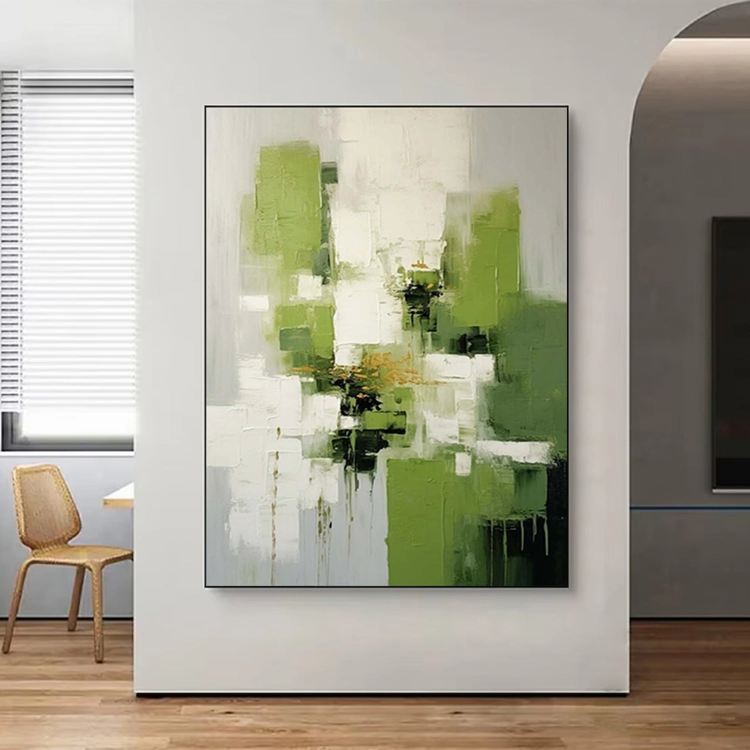 Blue & Green Abstract Wall Art Canvas Print #BG103 - Modern Home Decor for Living Room, Bedroom & Office