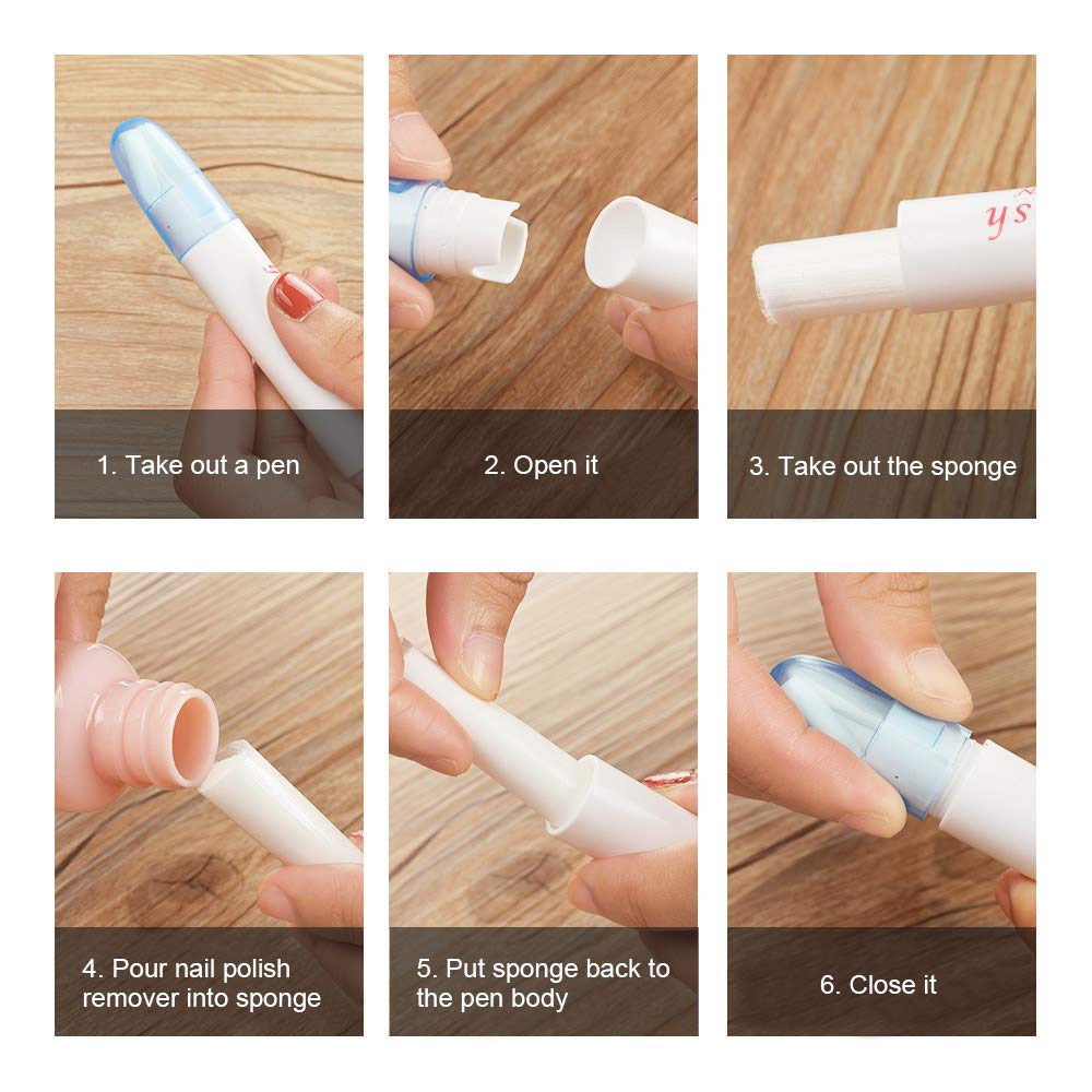Professional 5Pcs Nail Polish Remover Pens with Cotton Heads - Quick Dry Manicure Corrector for DIY Nail Art & Mistakes | Portable Nail Polish Correction Tool for Home, Salon & Travel Use