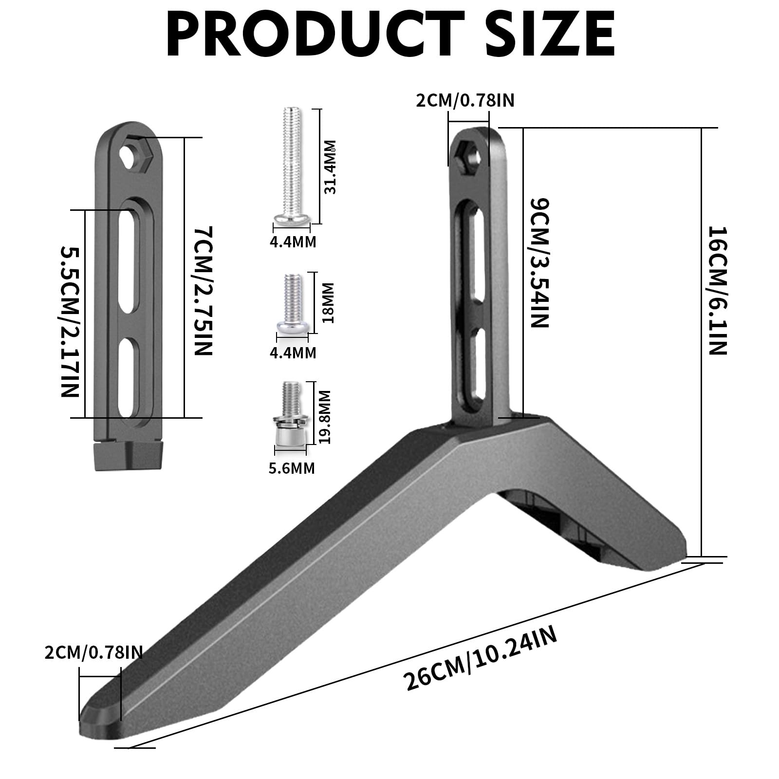 Universal TV Stand Legs - Upgrade TV Base Pedestal Feet with Screws for 32-65 Inch LCD LED Plasma Flat Screen TVs (Black) - Perfect for Living Room, Bedroom & Home Theater Setup
