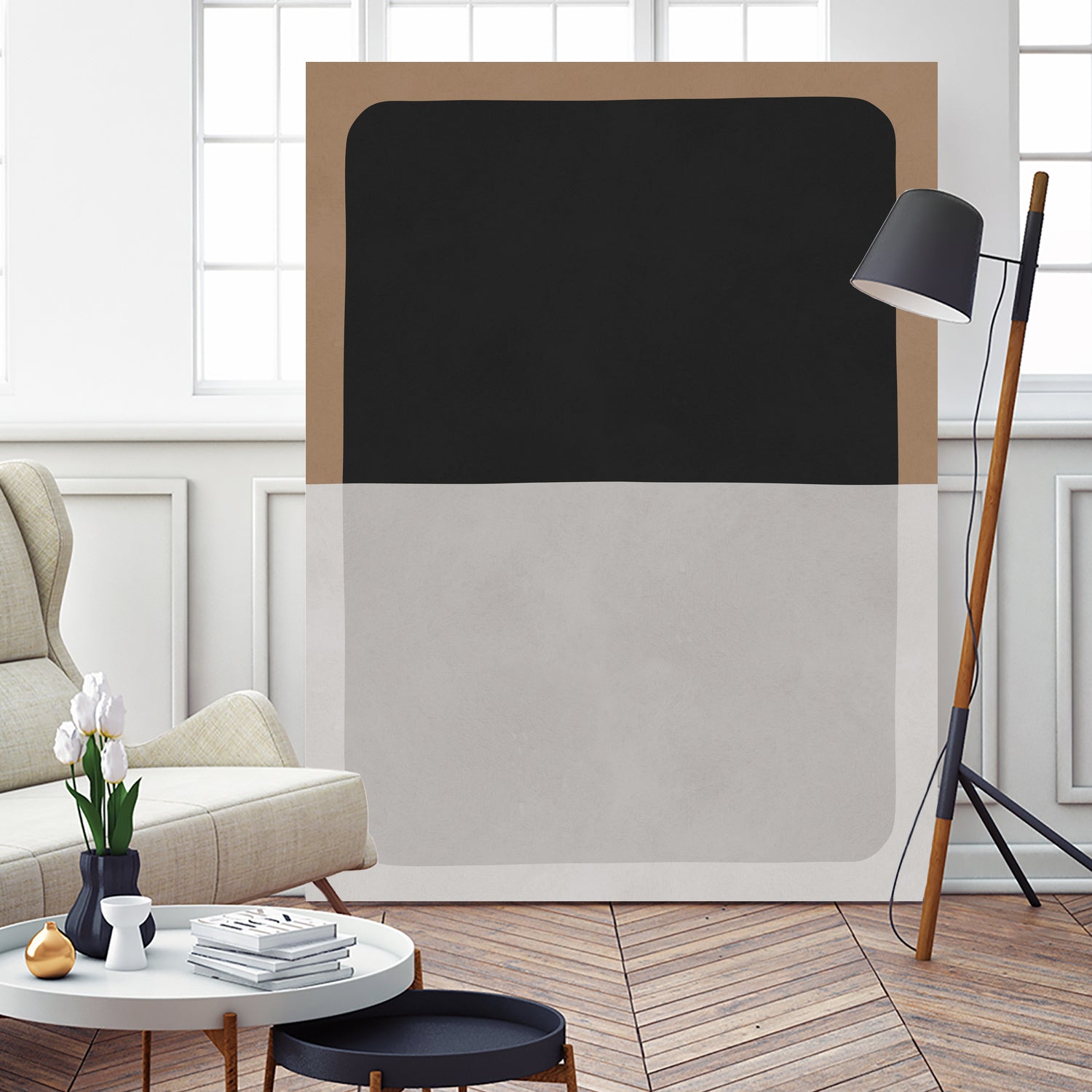 Black and Brown Abstract Art Canvas Print - Modern Wall Decor for Living Room, Bedroom & Office | Handmade Painting for Home & Office Decoration