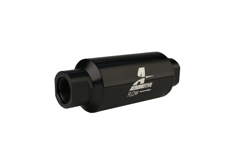 Aeromotive AN 10 Black Inline Fuel Filter 100 Micron - High Performance Fuel Filtration for Racing, Automotive & Marine Applications