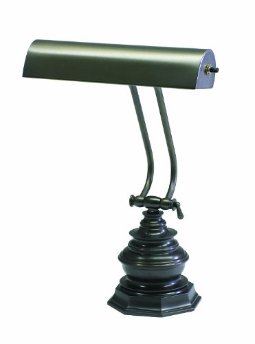 House Of Troy P10-111-71 14-Inch Adjustable Portable Desk Lamp & Piano Light in Antique Brass - Perfect for Reading, Studying, Crafting & Music Practice
