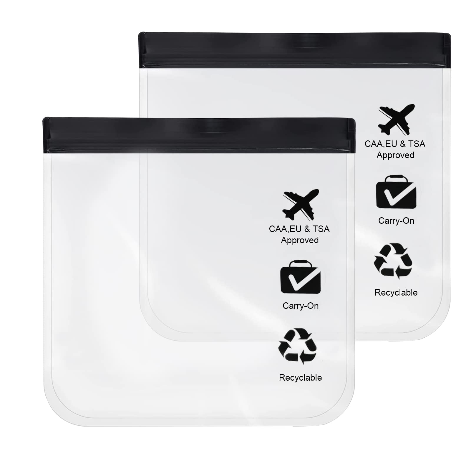 Clear Travel Toiletries Bag - 2 Pack TSA Approved Waterproof Cosmetic & Makeup Organizer for Airports | Essential Wash Bag for Men & Women | Perfect for Carry-On Luggage, Business Trips & Vacation Packing