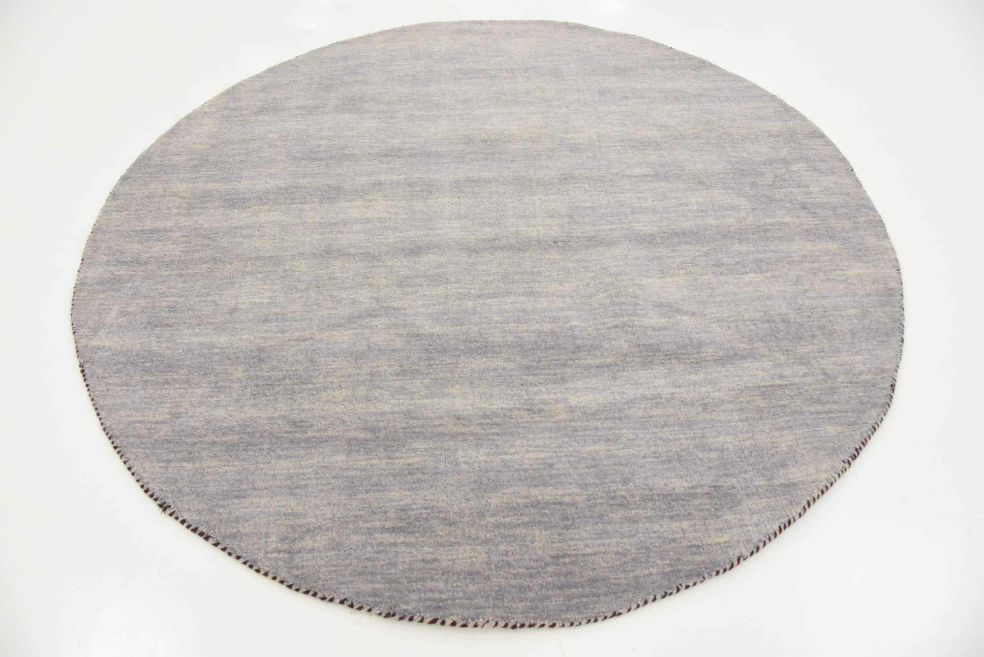 Unique Loom Solid Gava Collection 100% Natural Twisted Wool Modern Gray Round Area Rug (6' x 6') - Perfect for Living Room, Bedroom or Office Decor
