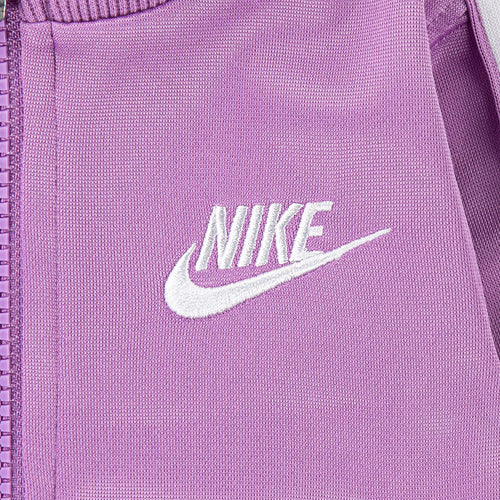 Nike Kids' Logo Taping Fuchsia Full Zip Tracksuit Set - Stylish & Comfortable Outfit for School, Sports & Playtime