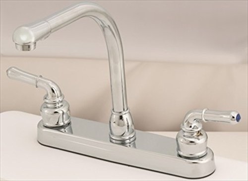 CH800RS 8 Inch Chrome Kitchen Faucet with Pull-Down Sprayer - Modern High Arc Design for Easy Dishwashing and Food Prep in Home Kitchen