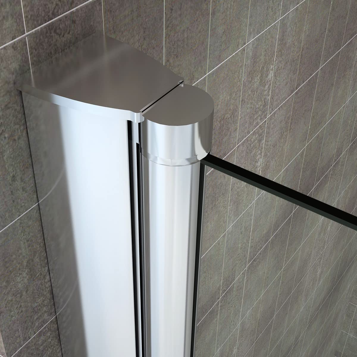 Frameless Single Folding Shower Door Enclosure - 6mm ESG Tempered Safety Glass - Clear Glass Bathroom Upgrade for Small Spaces - Perfect for Apartments, Tiny Homes & Modern Bathrooms