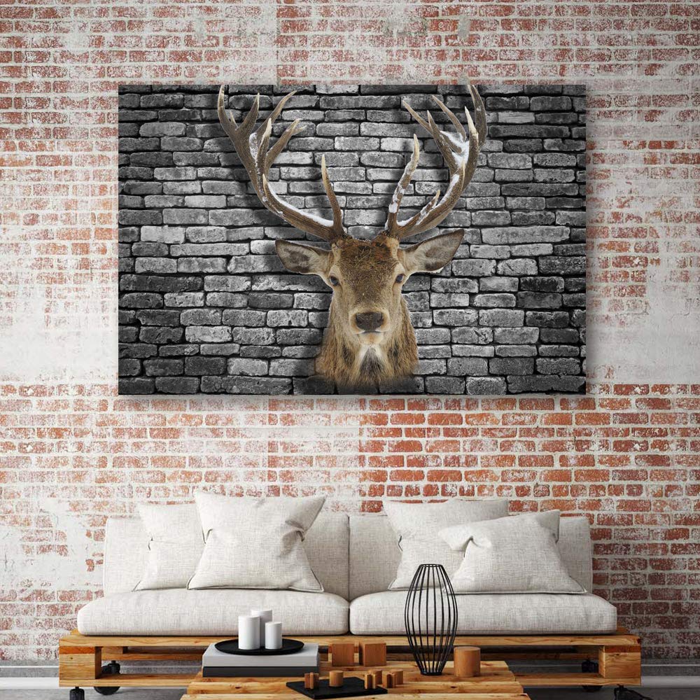Wall26 Canvas Wall Art - Deer Animal Horn Giclee Painting for Bedroom, Living Room, House Decoration, Home Art - 12x18 inches - Perfect for Rustic, Modern, and Nature-Inspired Interiors