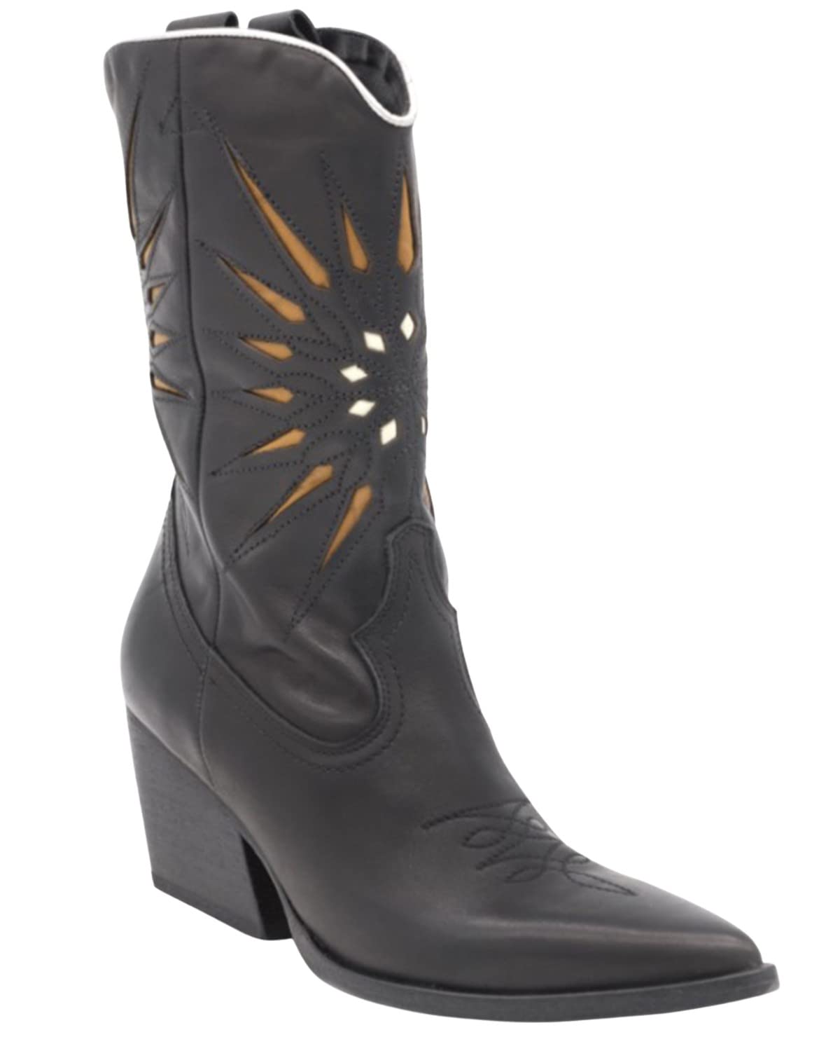 Golo Women's Black Contrasting Sun Fashion Booties Snip Toe - Stylish Ankle Boots for Casual Outings, Date Nights & Fall Fashion